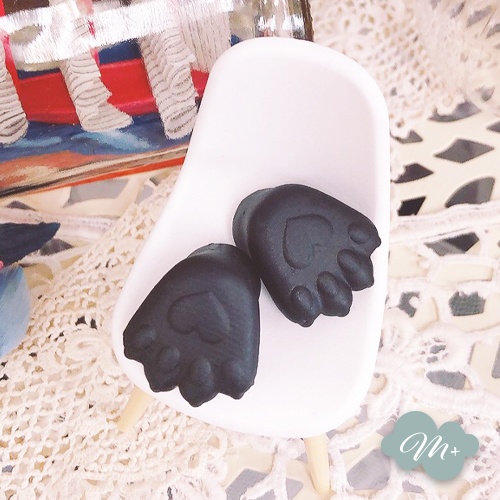 10cmぬいぐるみ用 カイジュウ足(靴) 黒