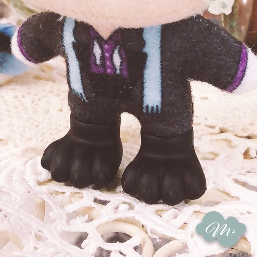 10cmぬいぐるみ用 カイジュウ足(靴) 黒