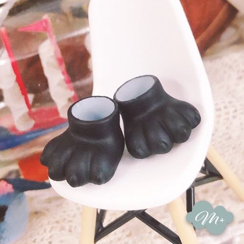 10cmぬいぐるみ用 カイジュウ足(靴) 黒