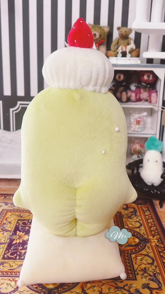 10cmぬいぐるみ用 いちごピスタチオラテ イメージ 着ぐるみ