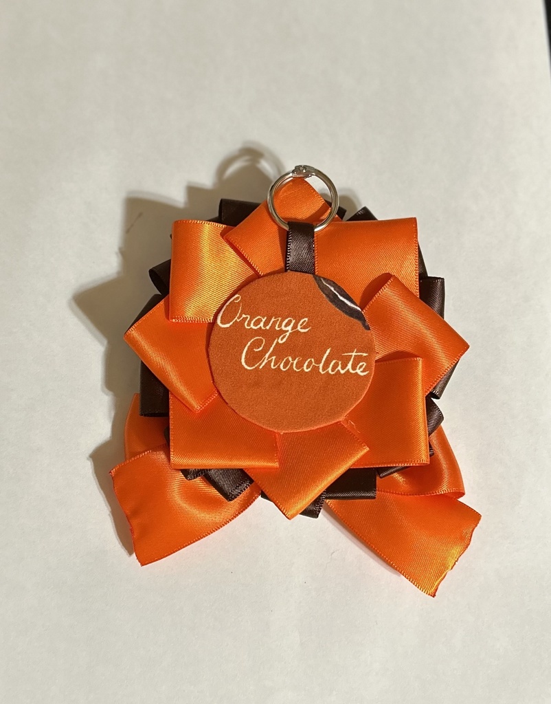 ★ロゼットオレンジ×茶色(缶バッジ:56mm)