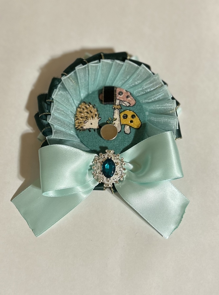 ★ロゼット 緑×薄緑(缶バッジ:56mm)