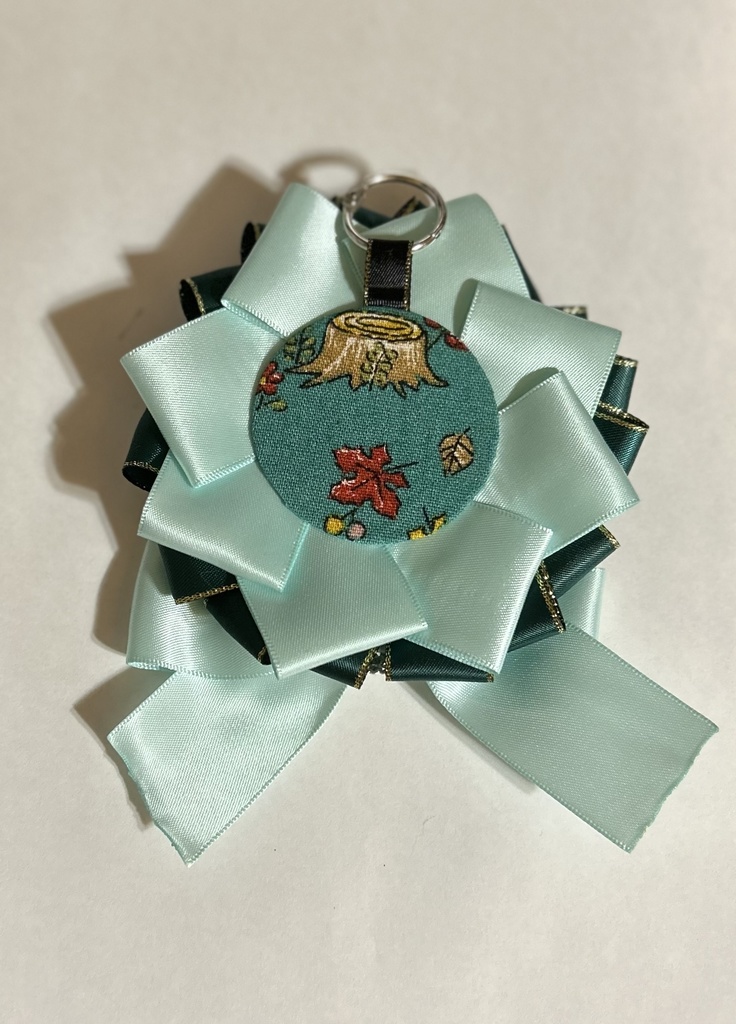 ★ロゼット 緑×薄緑(缶バッジ:56mm)