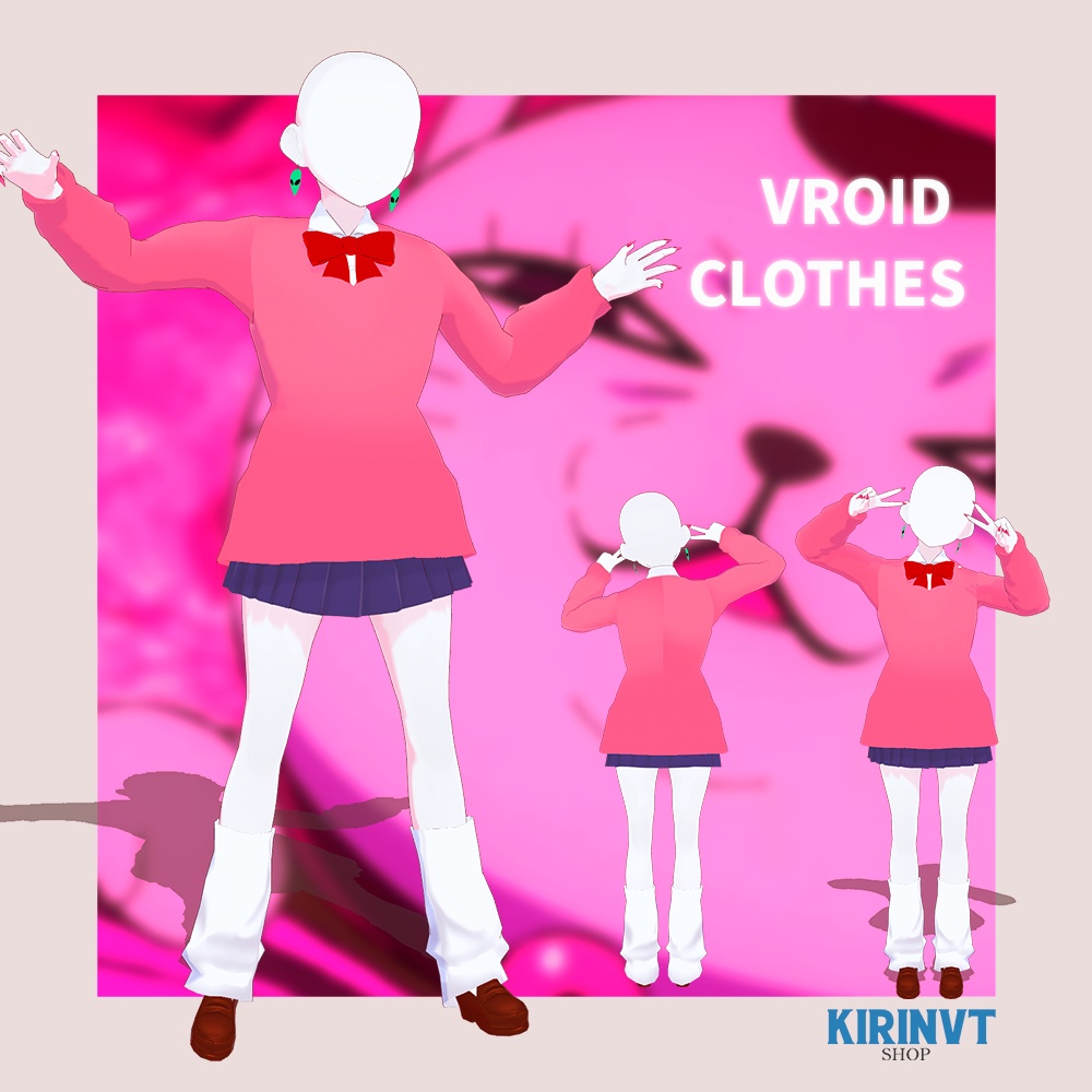✨VROID Paranormal Girl Uniform | 超常少女の制服 VRoidモデル用のカスタム衣装 | custom outfit for VRoid models | Xwear Vroidcustom