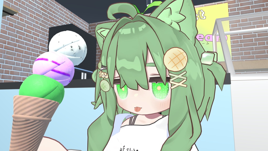 動く!しゅわしゅわクリームソーダアイ!【キプフェル、まめひなた対応】