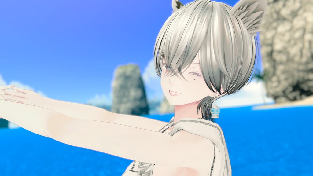 【アニメーション付き】揺れる水面の鳥籠ピアス【8アバター調整済み!】