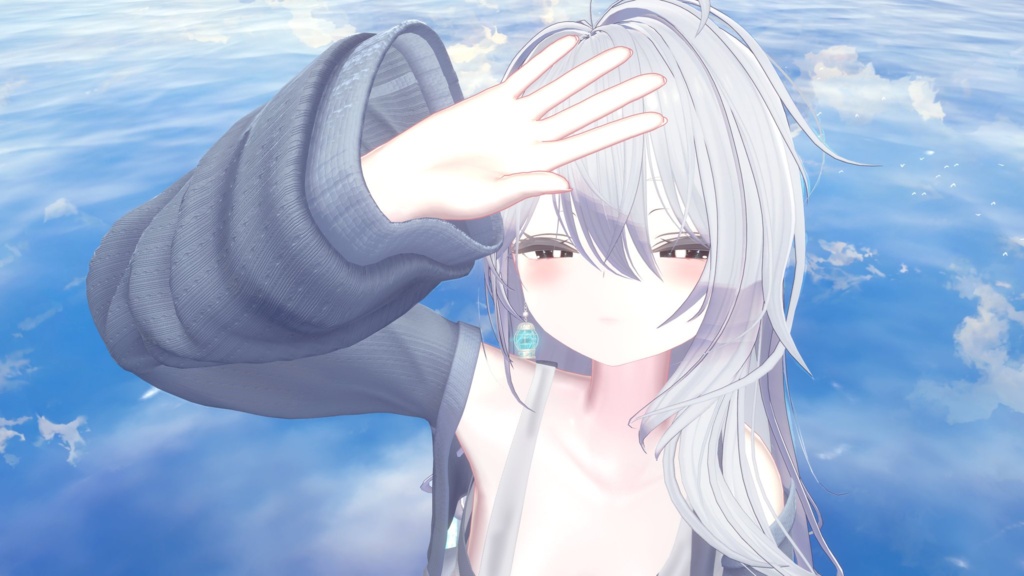 【アニメーション付き】揺れる水面の鳥籠ピアス【8アバター調整済み!】