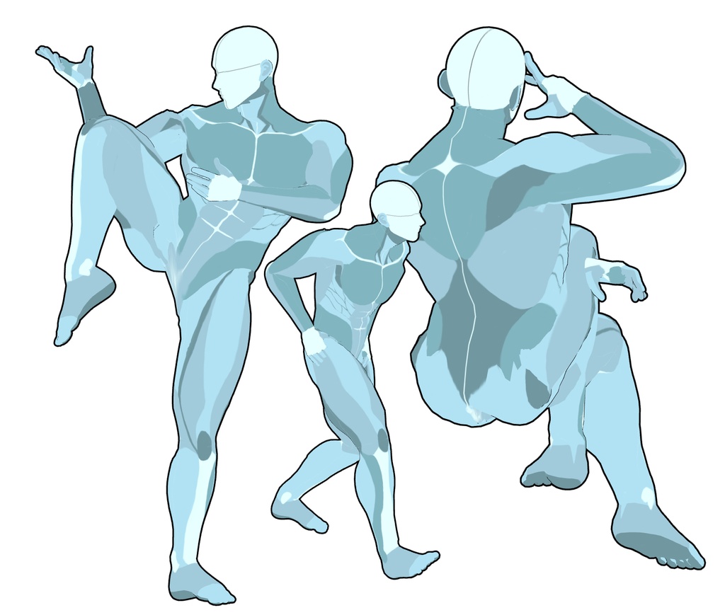 【クリスタ3D素材】筋肉男性素体