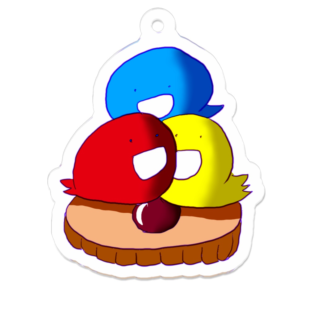 3色ふわわさんとビスケットアクリルキーホルダー