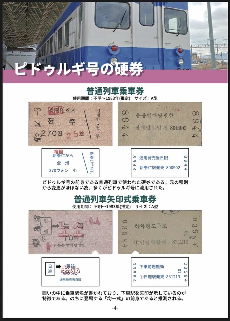 韓国鉄道硬券集