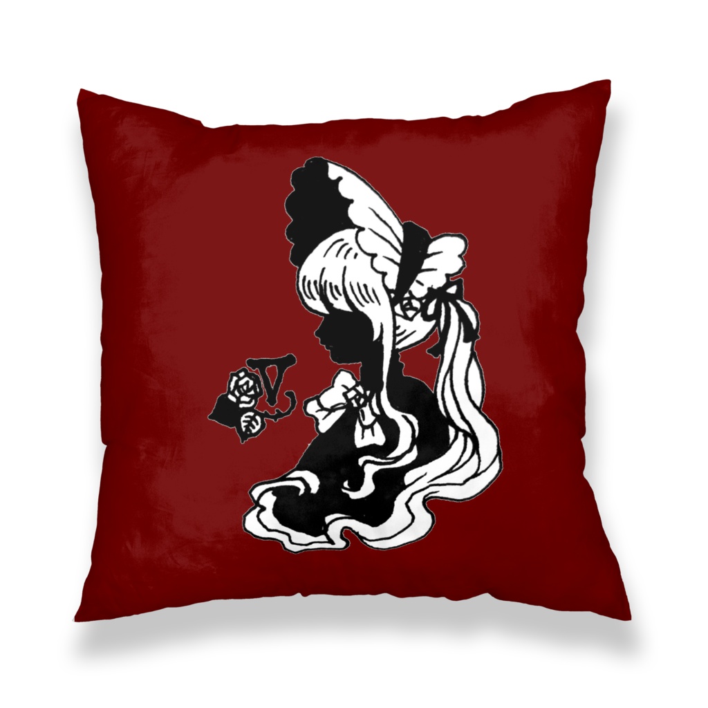 赤黒クッションカバー