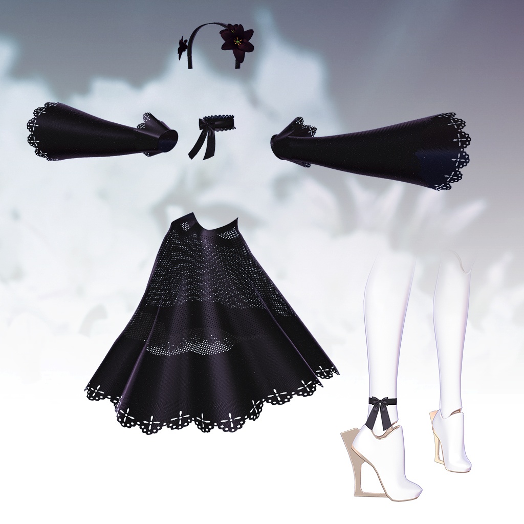 【白百合・黒薔薇専用衣装】 宵闇 『よいやみ』