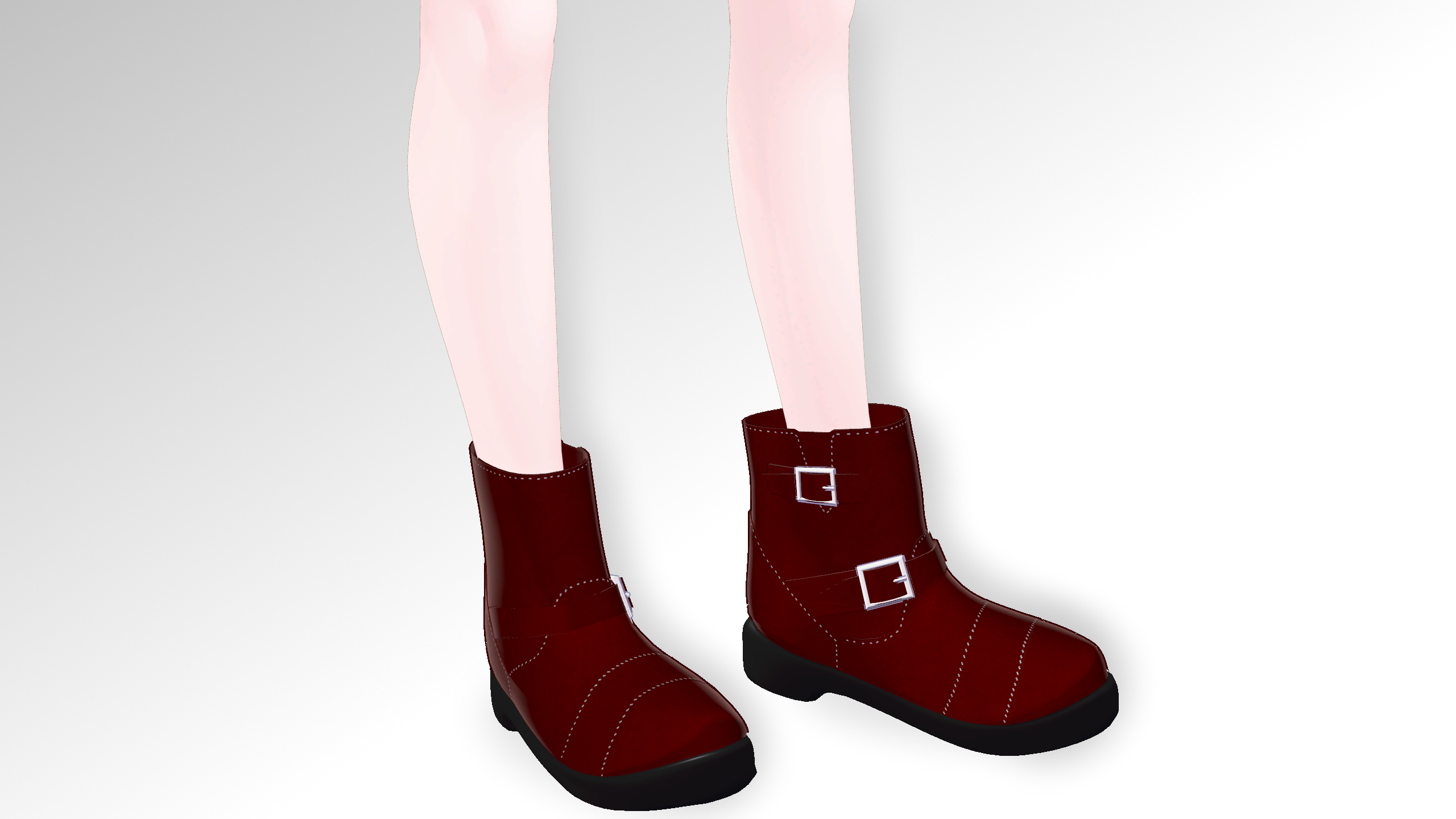 赤のレザーブーツ（真冬対応）