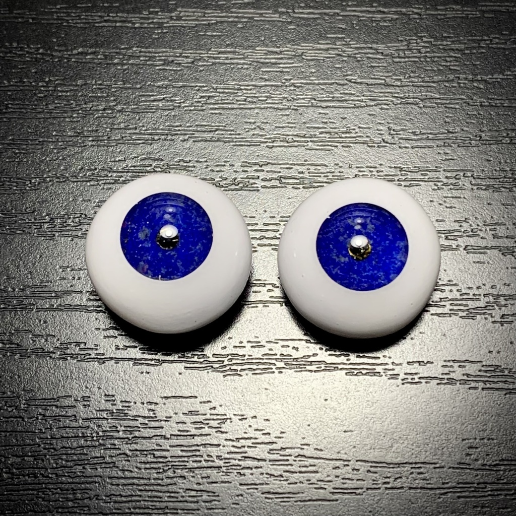 鉱物アイ【ラピスラズリ】18/10mm黒雲母瞳孔