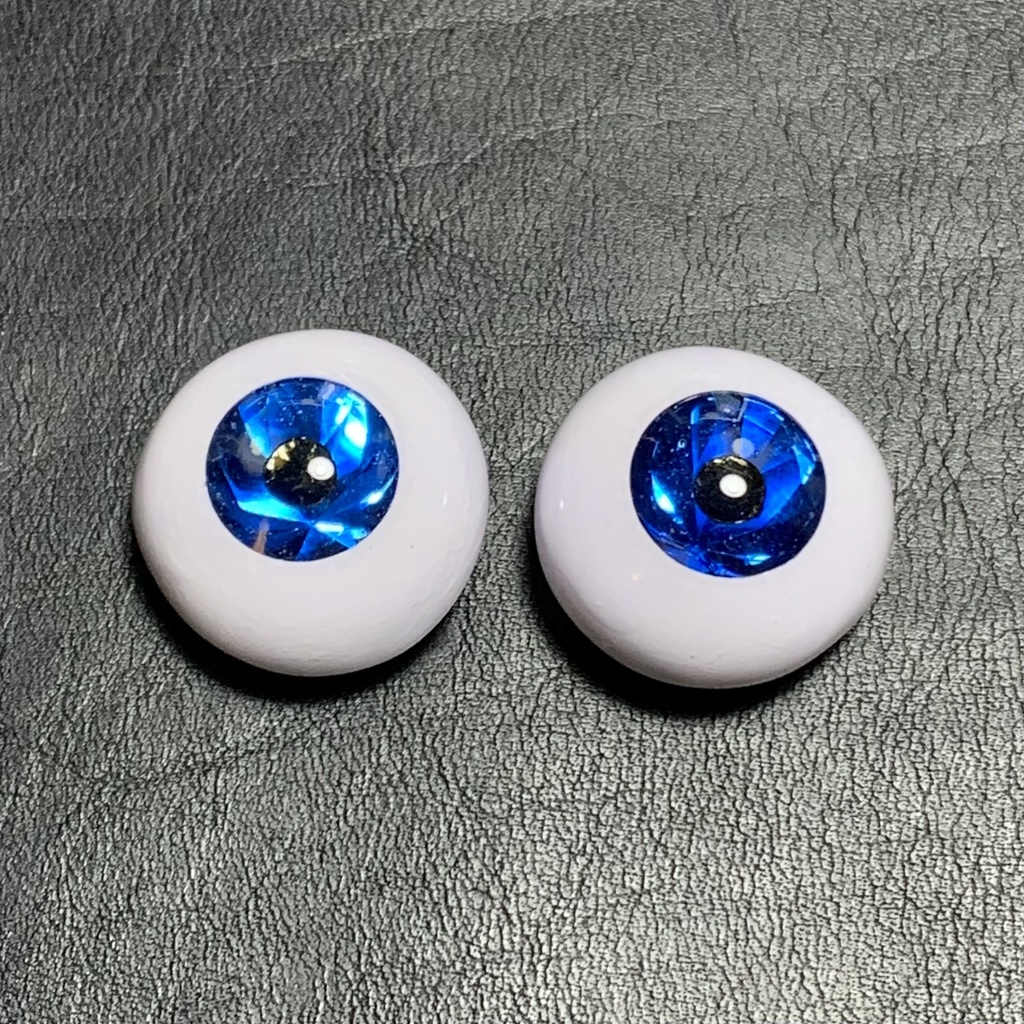 鉱物アイ【合成ブルースピネル】18/10mm黒雲母瞳孔