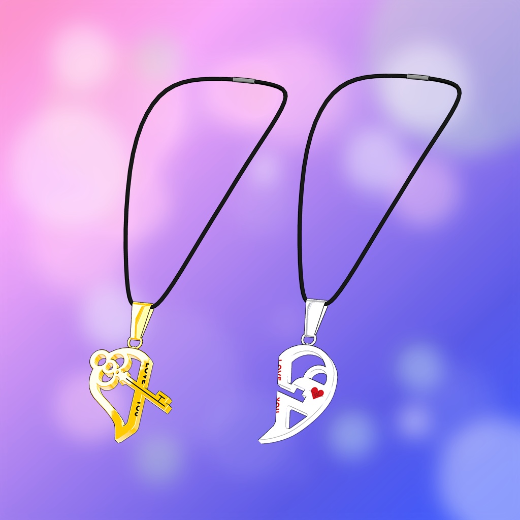 【無料】ペアーハートペンダント ~Pair Heart Pendant~ #RikuBakery