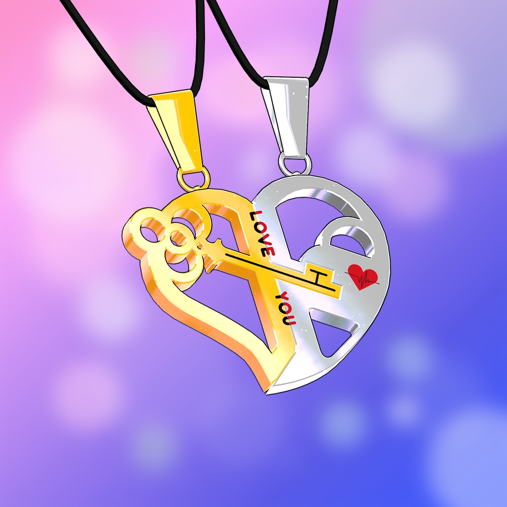 【無料】ペアーハートペンダント ~Pair Heart Pendant~ #RikuBakery