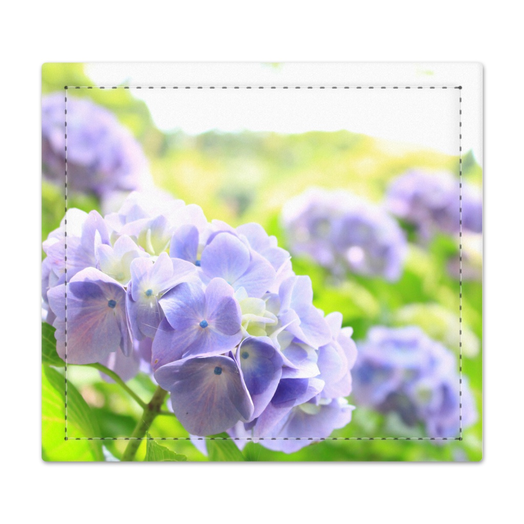 陽の中の紫陽花　捺印マット