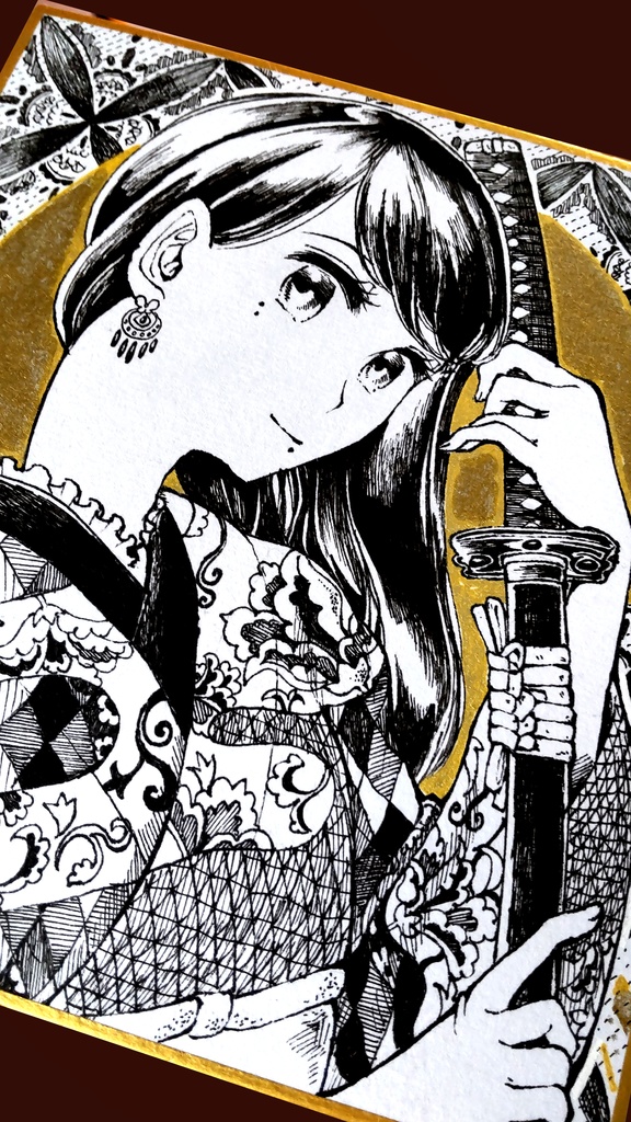 キモノジョシ×刀-ロングヘアー