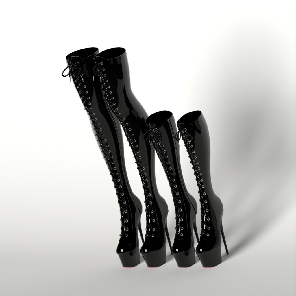 Latex High Boots