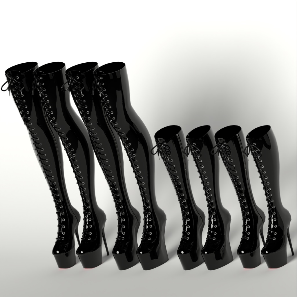 Latex High Boots