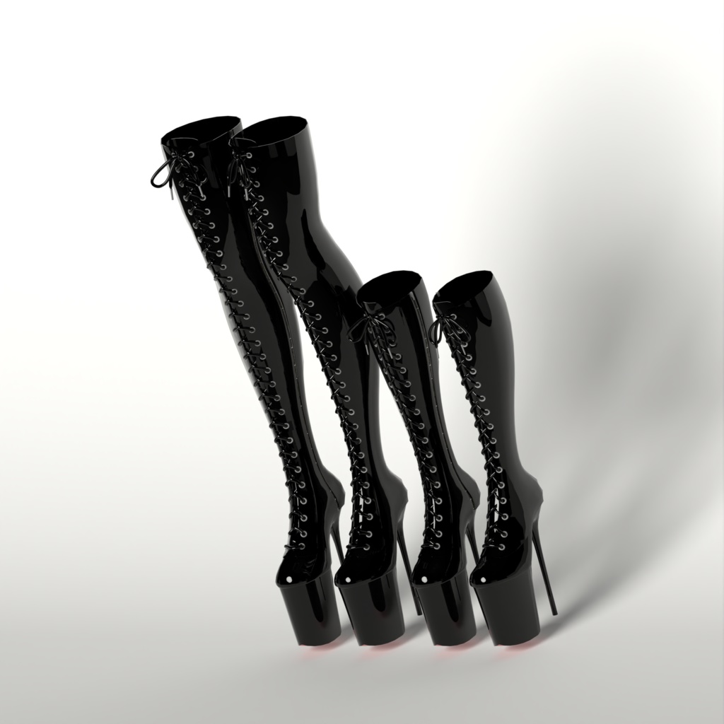 Latex High Boots