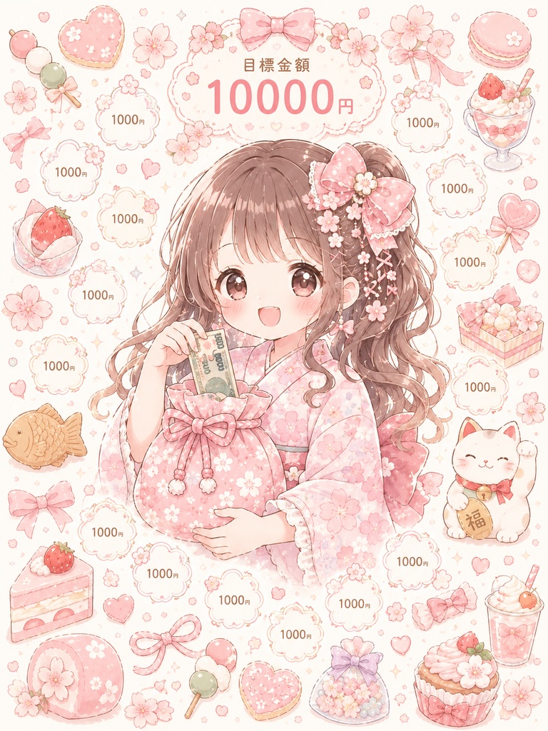 桜×スイーツ♡10,000円貯金チャレンジ