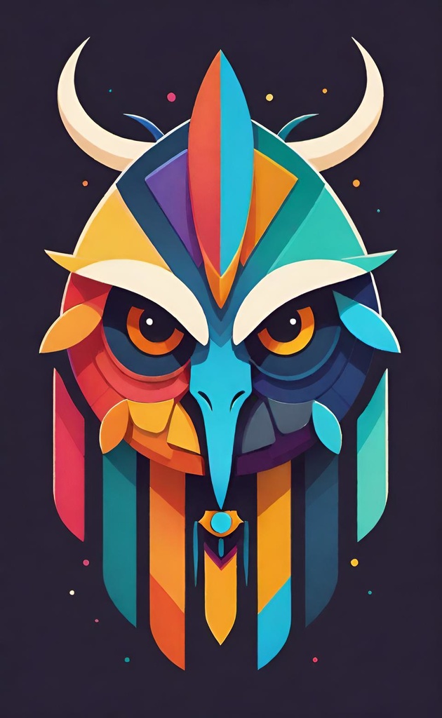 Colorful Owl Totem