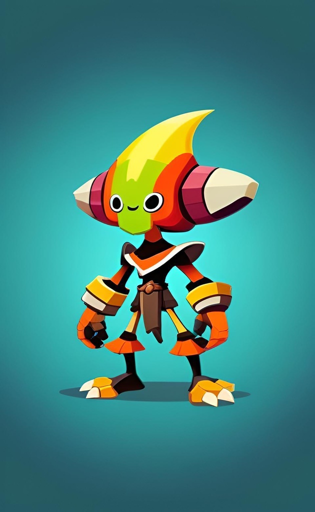 Colorful Robot Character