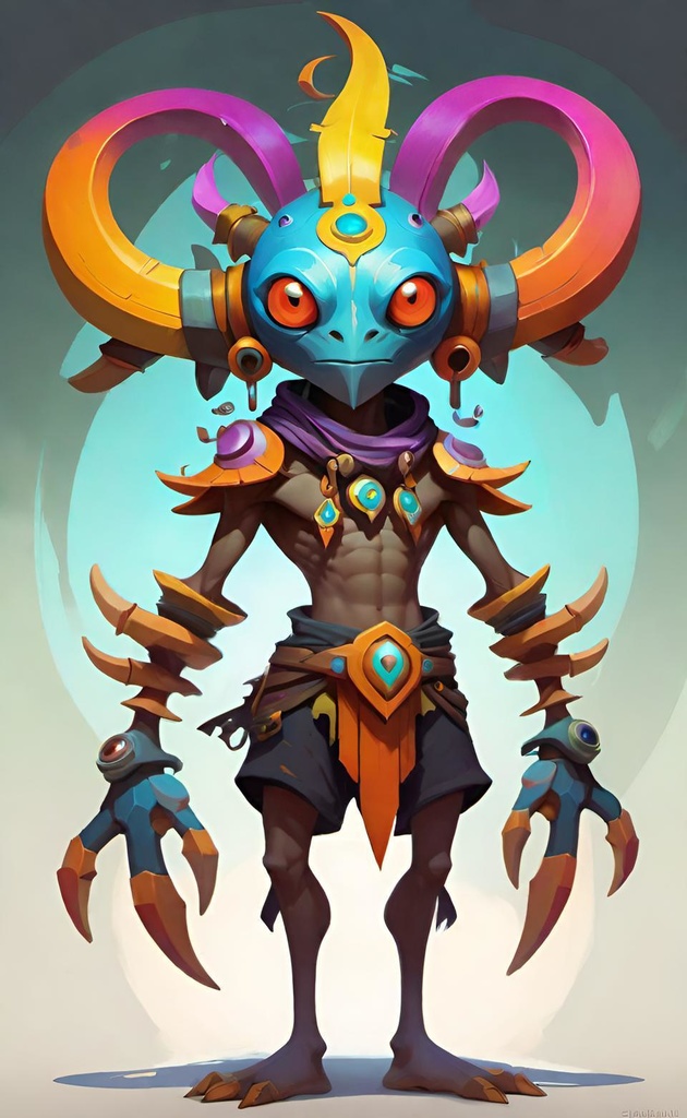 Vibrant Alien Warrior