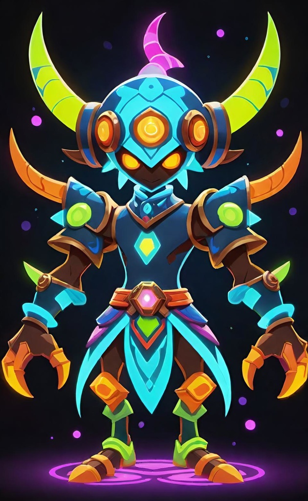 Neon Horned Warrior
