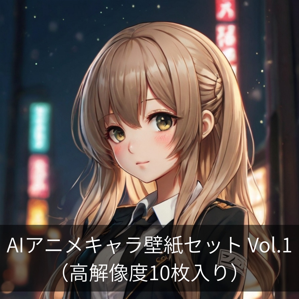 【AIアート】アニメキャラ壁紙セット Vol.1（10枚入り・高解像度）
