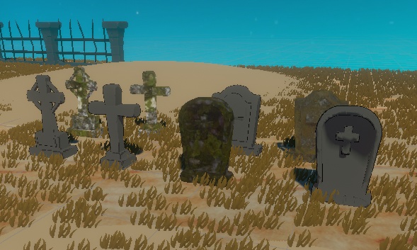 【無料版あり】ハロウィン墓地3Dアセットパック