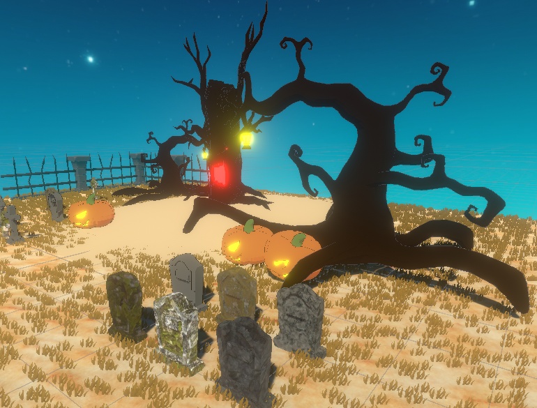 【無料版あり】【VRchat向け】ハロウィン墓地3Dアセットパック