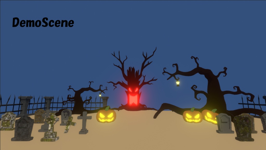 【無料版あり】ハロウィン墓地3Dアセットパック