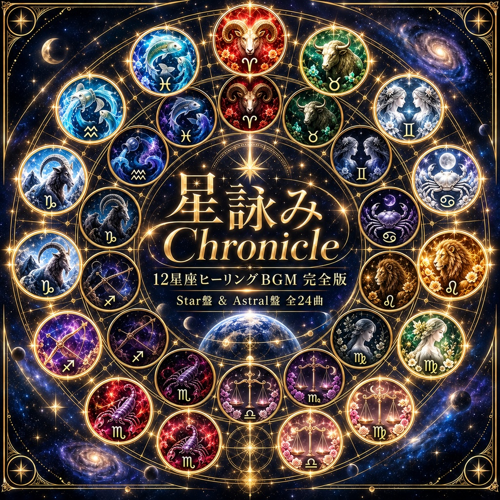 【12星座ヒーリングBGM 完全版】Star盤&Astral盤 全24曲|星詠みChronicle