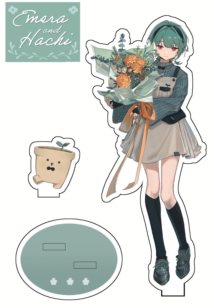 配達衣装エメラ＆はちくん 等身アクリルスタンド