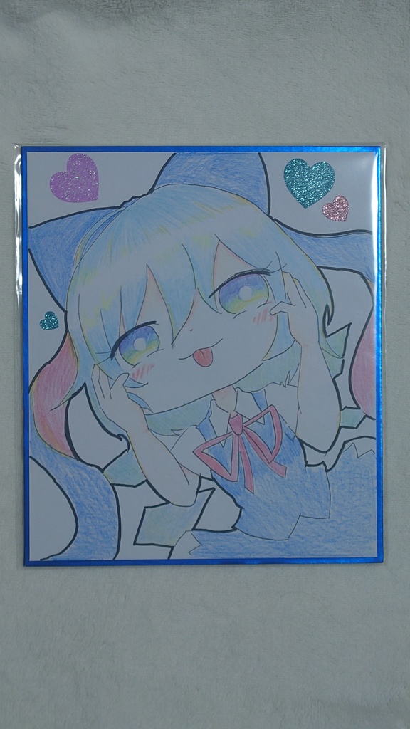 【中型】チルノ色紙【色鉛筆】