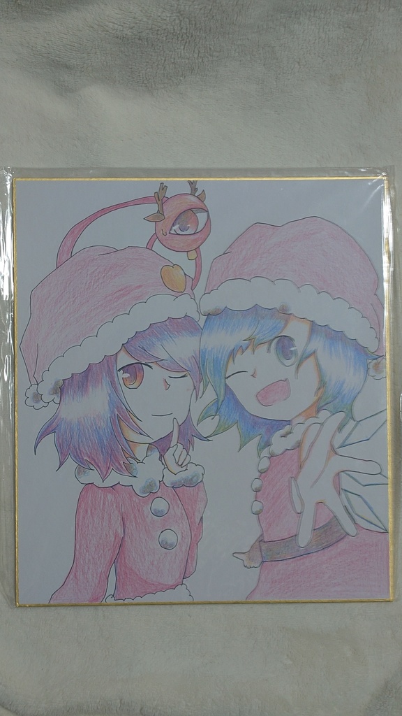 【大型】チルさとクリスマス色紙【色鉛筆】