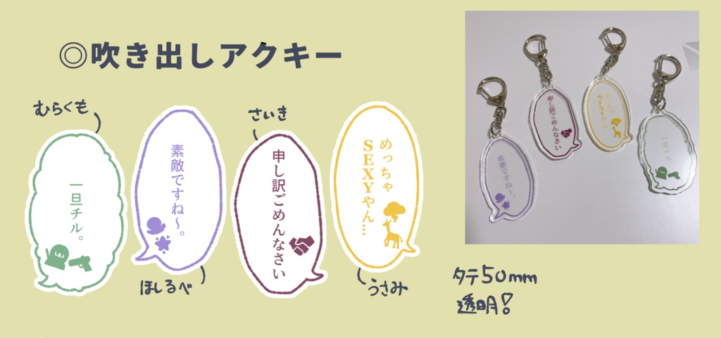 吹き出しアクキー