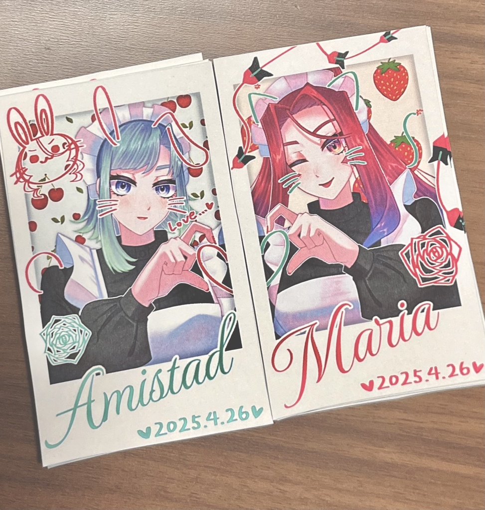 マリア&アミスター　チェキ風イラストカード