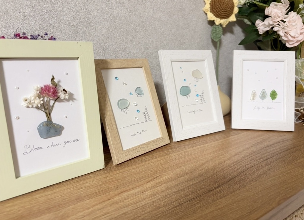シーグラスアート  ハンドメイド