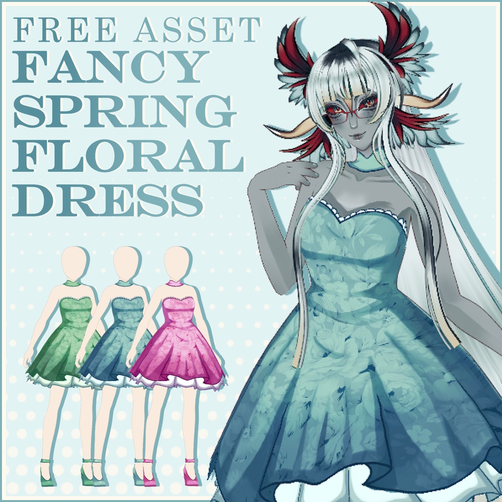 [FREE] VRoid Fancy Spring Floral Dress + Heels
