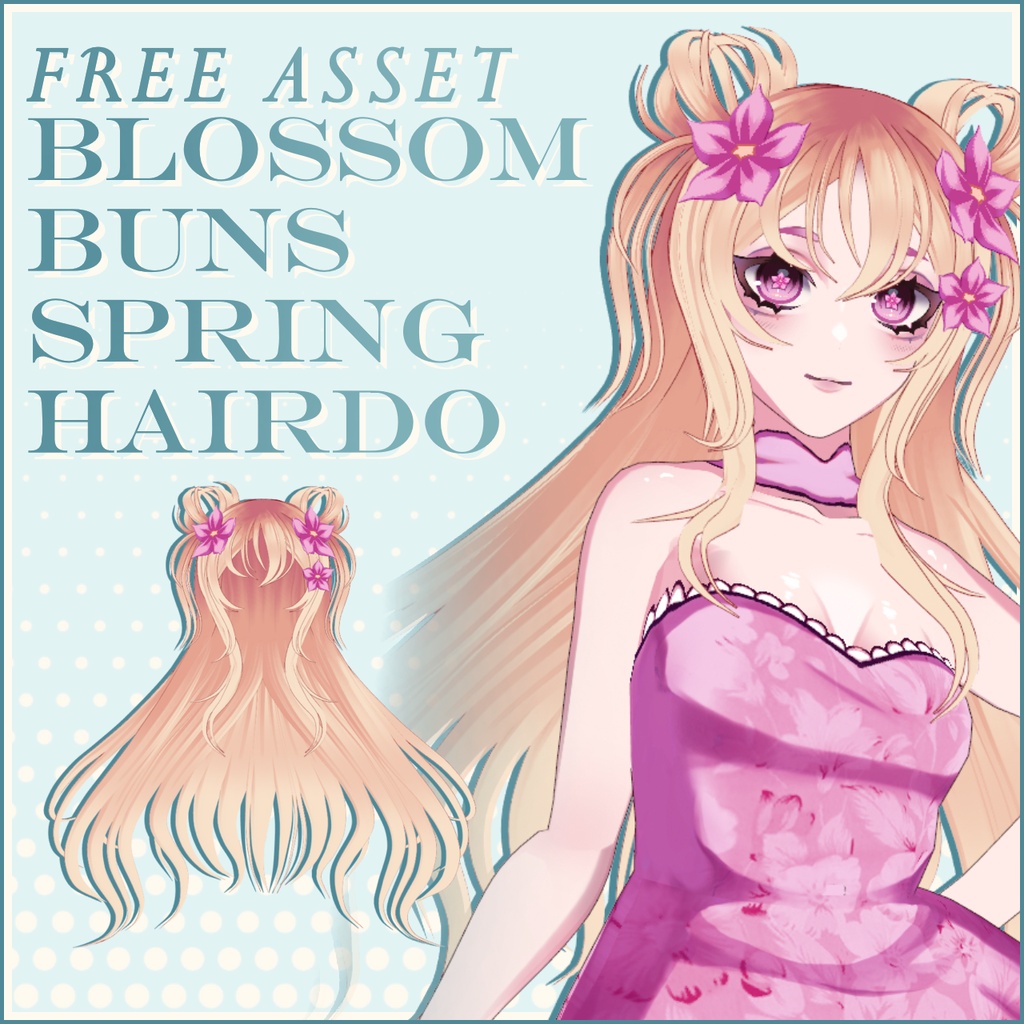 [FREE] VRoid Blossom Buns Spring Hairdo