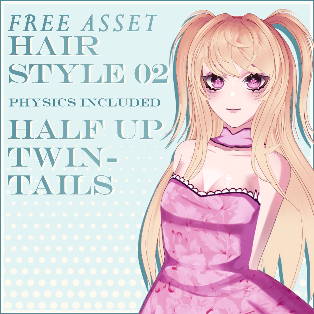 [FREE] VRoid Hairstyle 02 | Half-Up Twintails