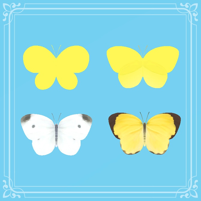 ついて来る蝶(アバターギミック&ワールドギミック)