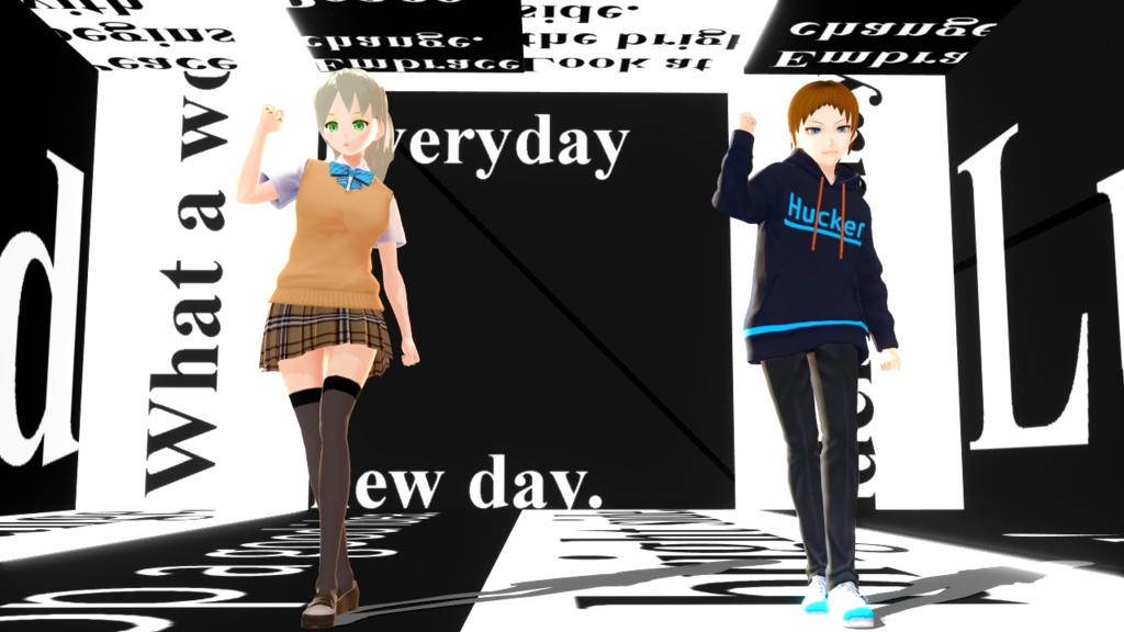 【MMD・無料】クリスティーナ(ポニーテール金髪JK型)【オリジナル3Dモデル】