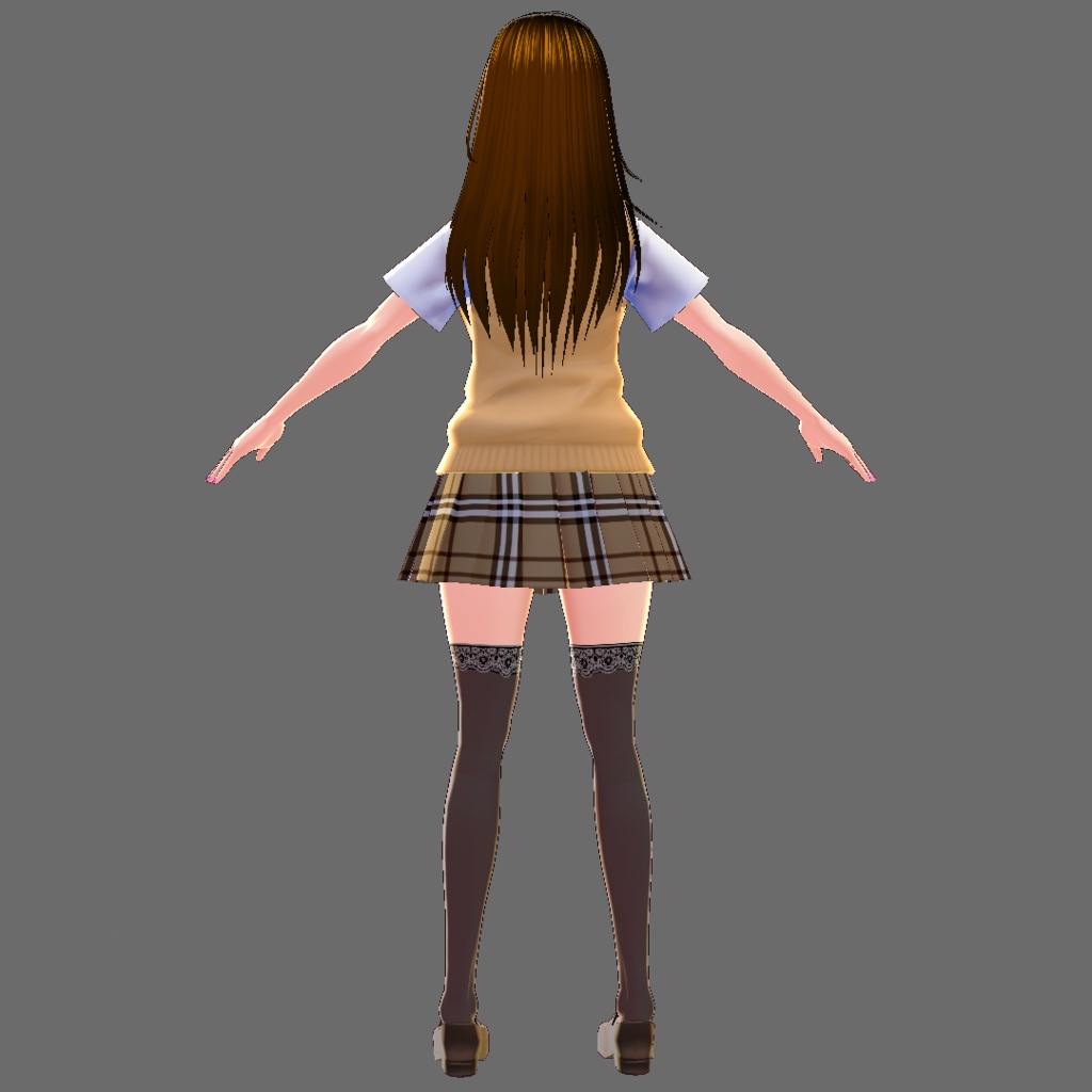 【無料】JK制服・チェックスカート【Vroid Studio用テクスチャ素材】