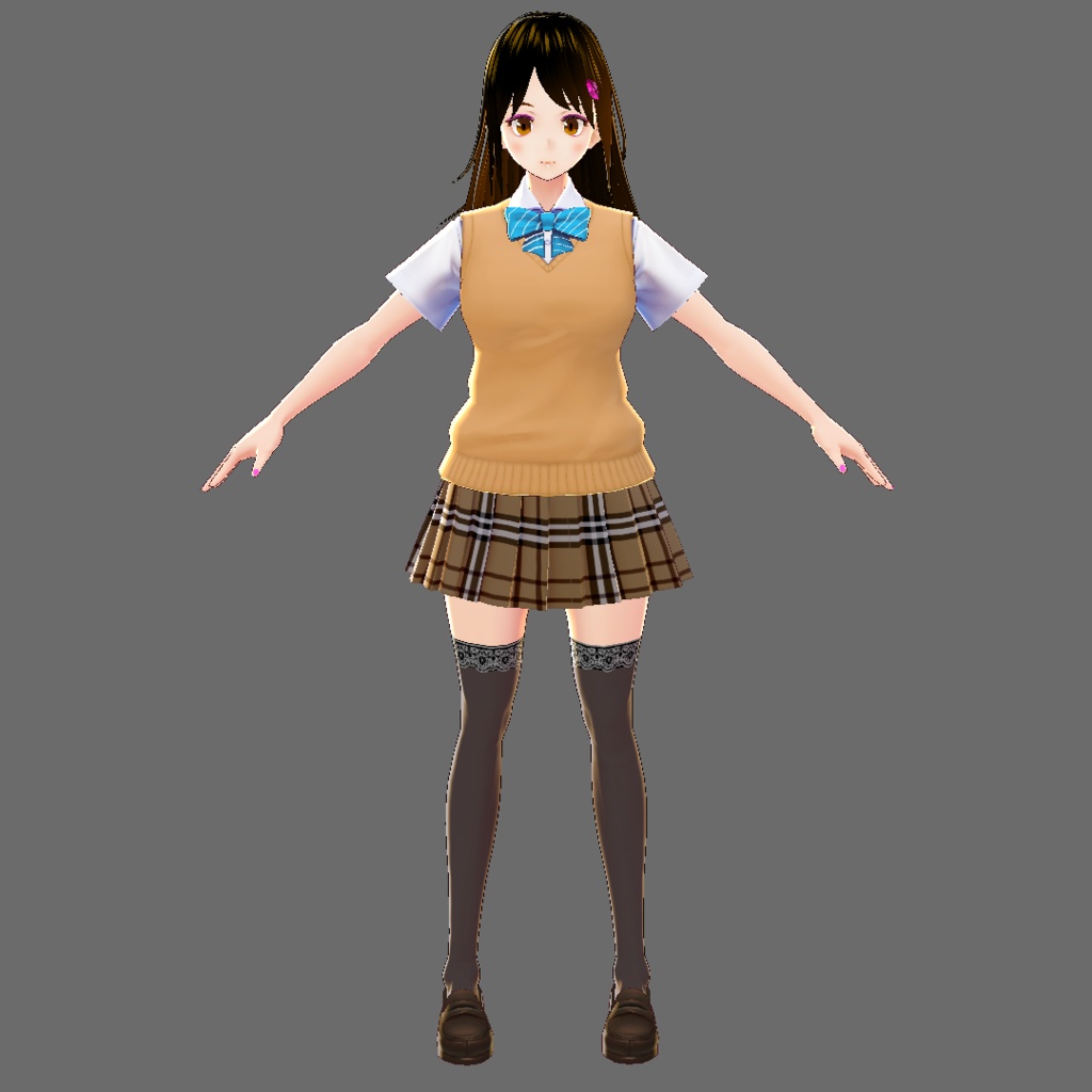 【無料】JK制服・チェックスカート【Vroid Studio用テクスチャ素材】