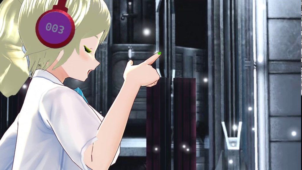 【VRM】クリスティーナ(夏の制服・ヘッドフォン装着型)【オリジナル3Dモデル】